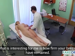 Hot blonde patient satisfies her appetite for sex with a pervy doctor.